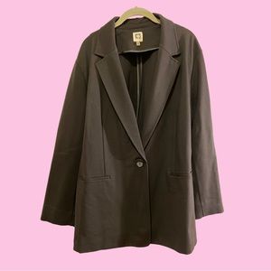 Anne Klein✨Black Ponte Blazer✨Plus Size 3X✨Office✨Preppy✨24W-26W
